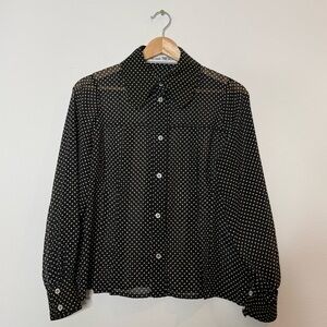 Tu Es Mon Tresor Sheer Polka Dot Empire Waist Blouse size 38